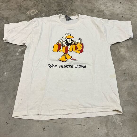 Vintage 80s Duck Hunter Widow Hunting Shirt Medium 20x26 USA - Picture 1 of 7